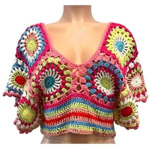 Colorful Crochet Women's Sweater